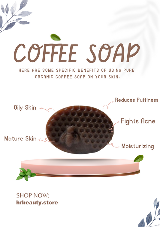 Coffee soap pure organic no side effects no harmful chemicals instant glow